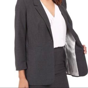 KENSIE HEATHER STRETCH CREPE BLAZER